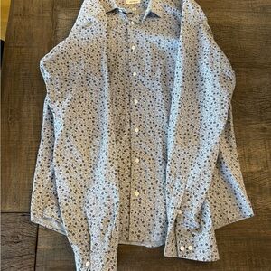 Ben Sherman Tailored Skinny Fit Dress Shirt 16.5 36/37 Floral